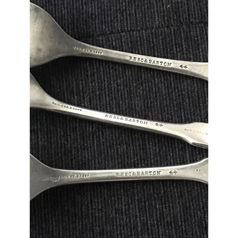 Reed & Barton Parisian‎ Flatware Silver Plate Pat 1887 Engraved Fork Set 3